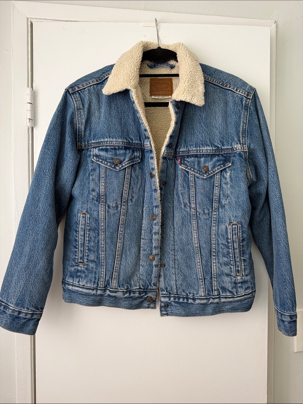 Levi's Blue Denim Sherpa Collar Trucker Jacket